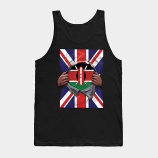 Kenya Flag Great Britain Flag Ripped - Gift for Kenyan From Kenya Tank Top